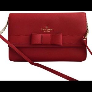 Kate Spade Red Bow Tie Crossover Handbag